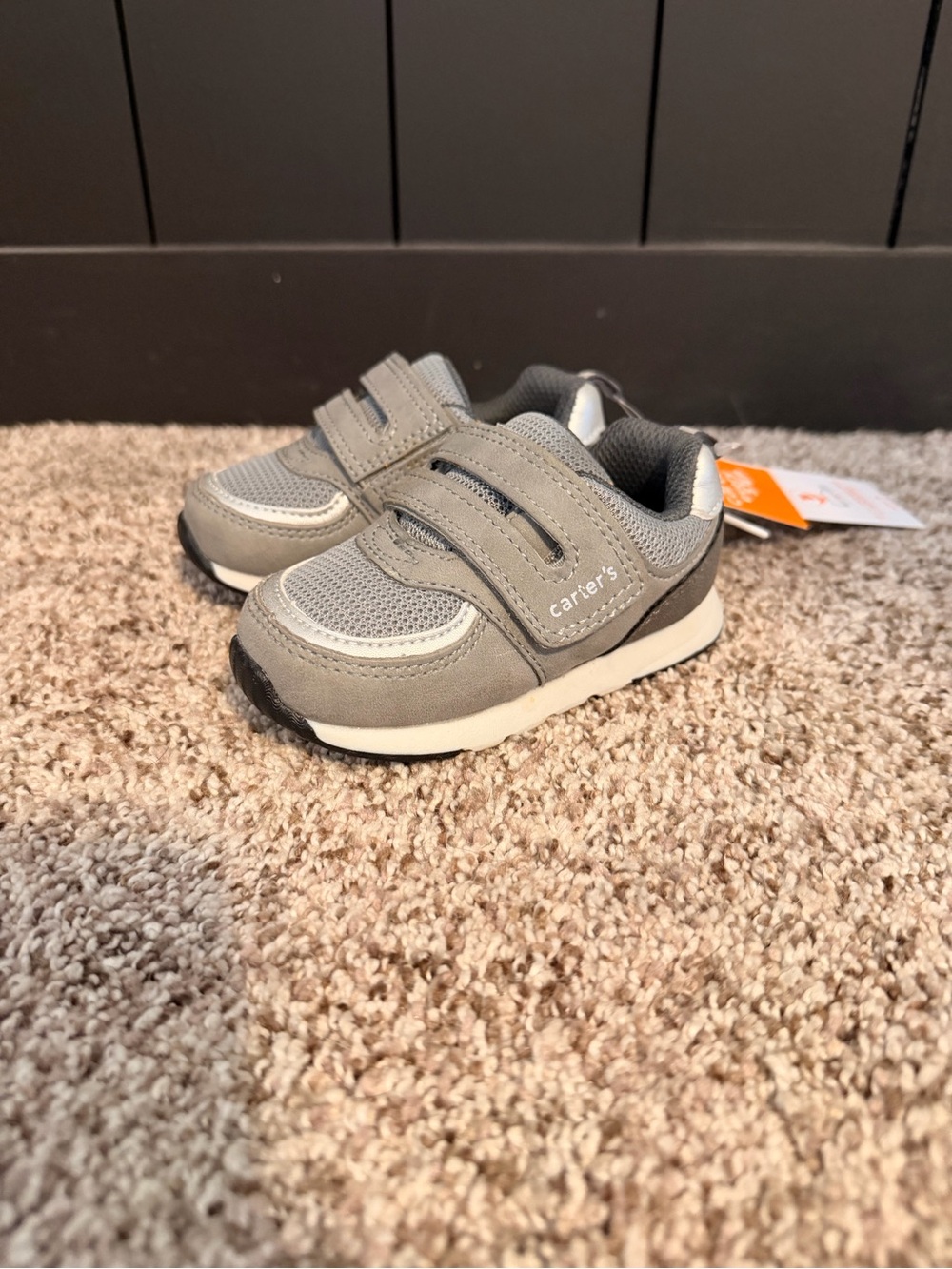Carter's Light Gray Hook-and-Loop Toddler Sneakers